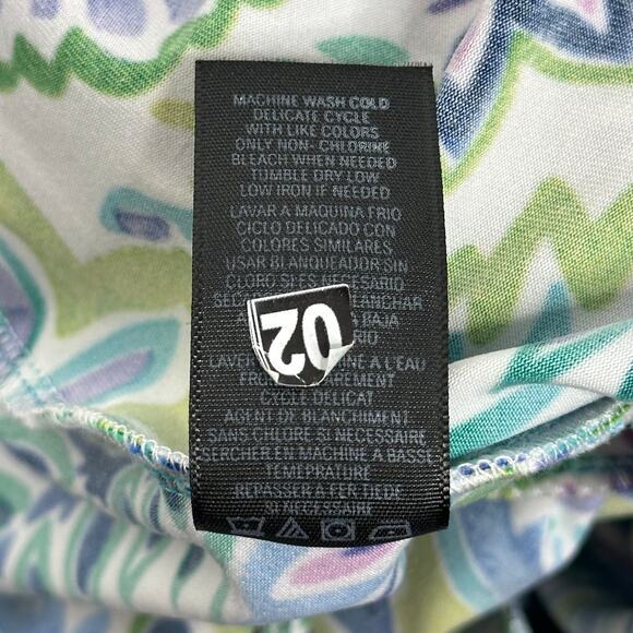 NWT Nina Leonard Green Multi Print Surplice Wide Leg Crop Jumpsuit Womens Large - Picture 11 of 12